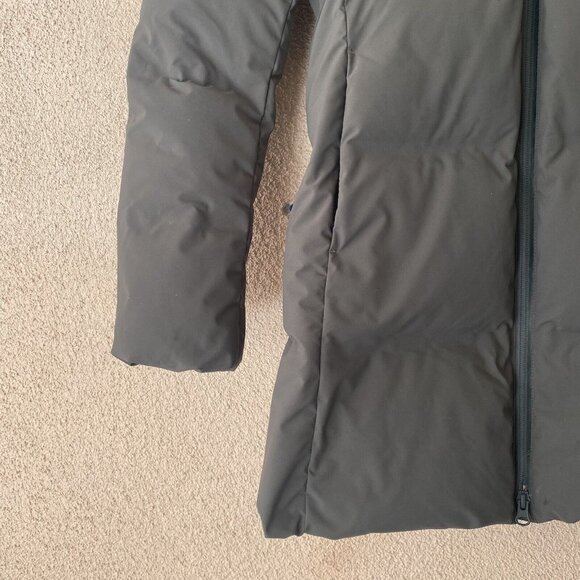 Uniqlo Womens Long Two Way Zip Hooded Ultra Light Down Packable Gray Size XS - Picture 5 of 16